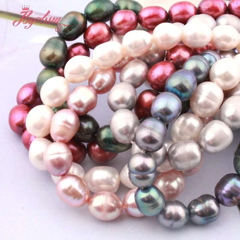 9-10 мм овальные из Пресной воды Жемчужные культивированные бусины Рыхлый