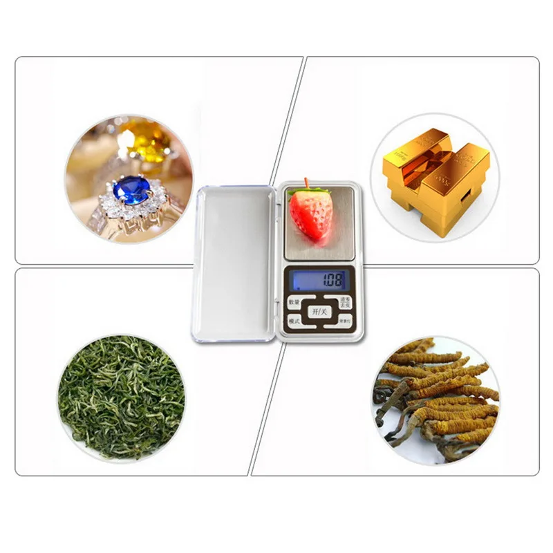 

100/200/300/500g 0.01/0.1g High Accuracy Mini Digital Scale Backlight Electric Pocket For Jewelry Gram Weight For Kitchen