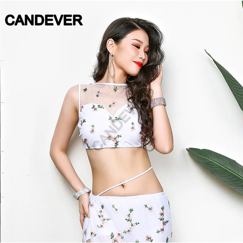 Кружевной сетчатый топ раздельная длинная юбка набор костюма для танца живота