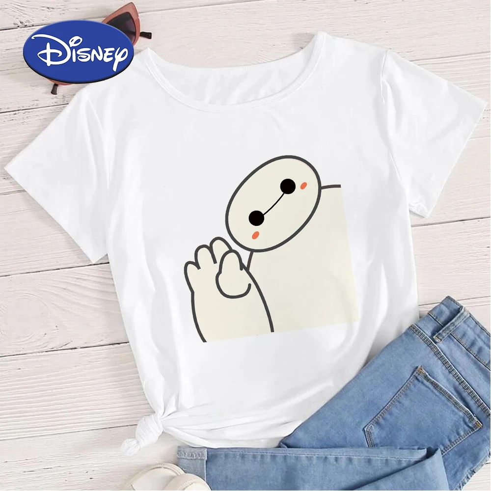 

Disney Big Hero 6 Women's T-Shirt Baymax Unisex 2022 New Fashion Harajuku Tshirt Oversize Short Sleeve Ropa Tumblr Mujer Urban