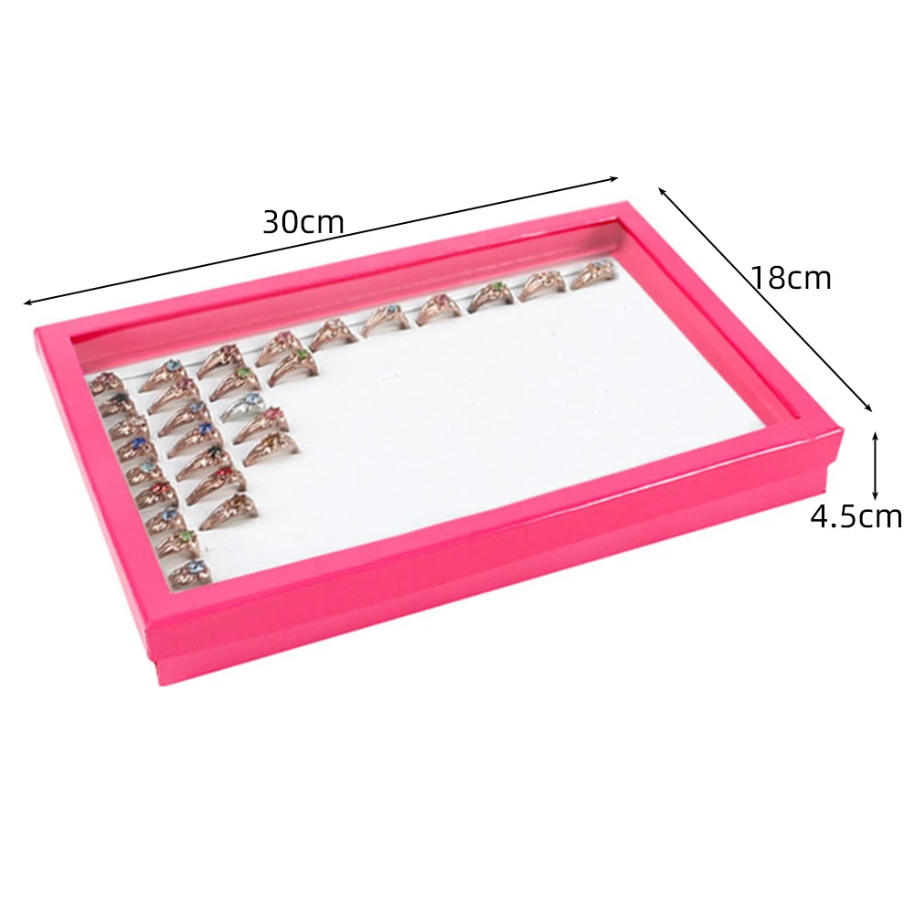 100 слотов держатель для хранения колец с прозрачной крышкой сережек витрина