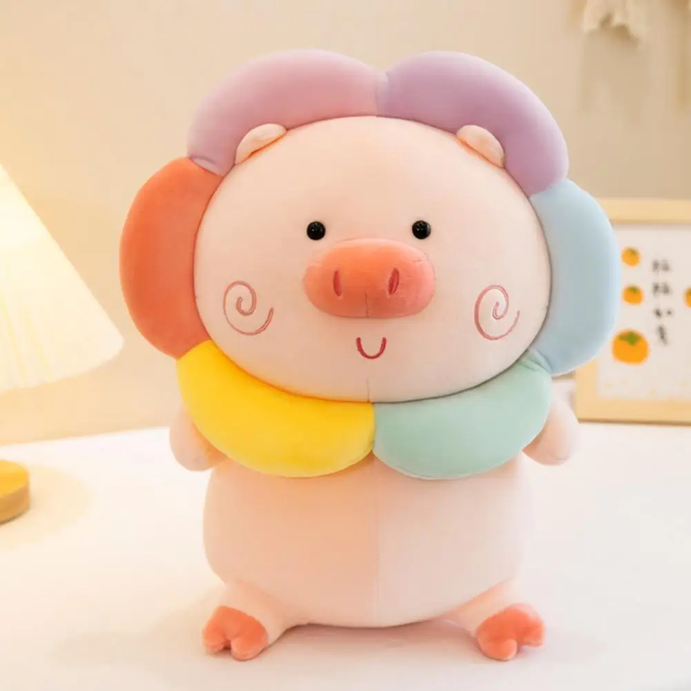 

Kids Plush Doll Toys Pig Shape Vivid Expression Skin-friendly Photograph Prop Sunfolwer Pig Animal Plush Stuffed Toy Gift