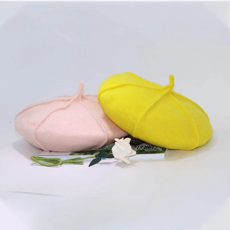 2019 Однотонная одежда из шерсти с шестигранной головкой береты коллекции