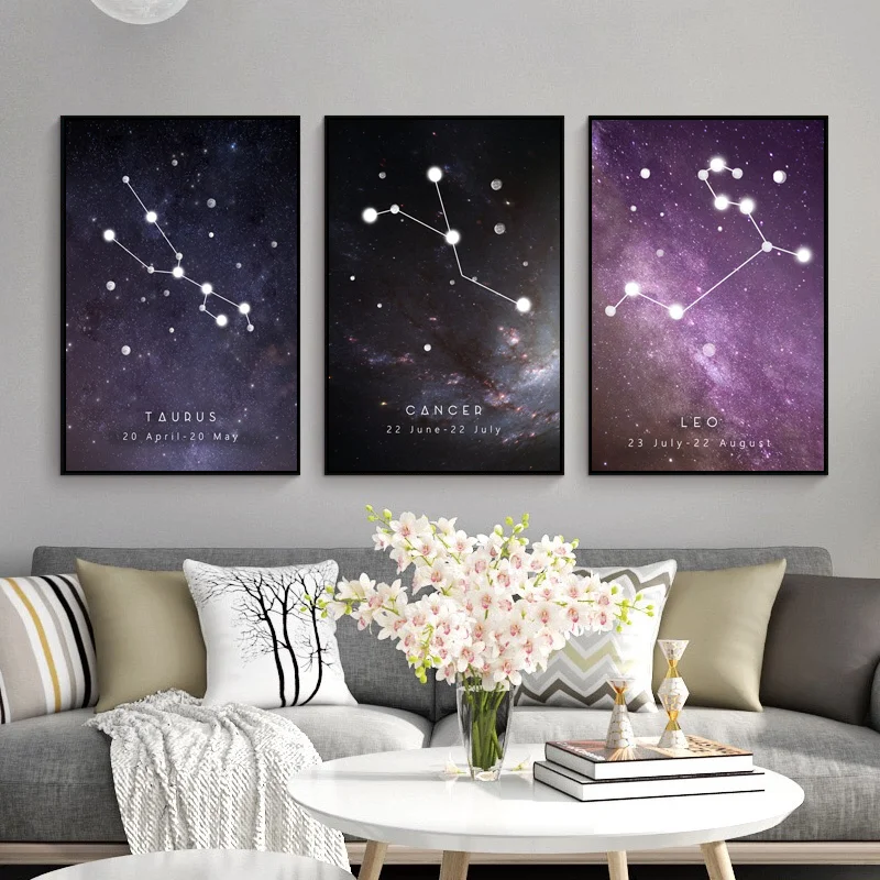 Гостиной арт Овен Телец Лев с принтом близнецы Для малышей Скорпион Пособия по