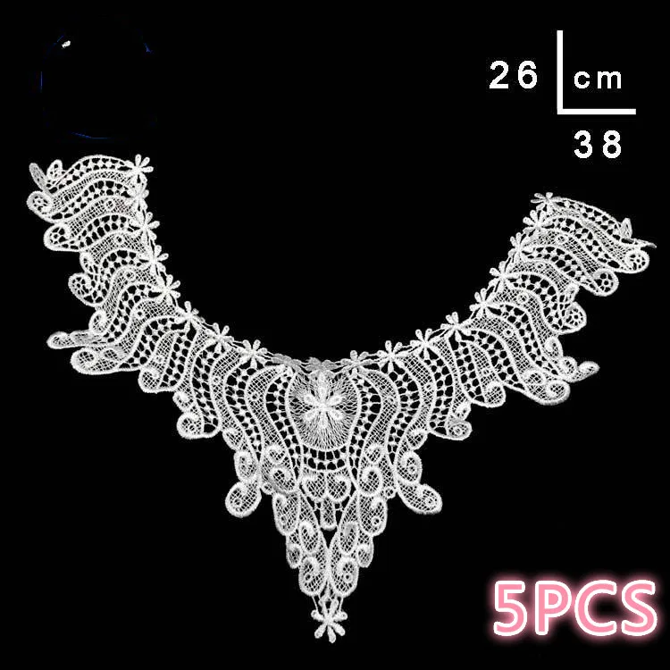 Кружевной воротник накладной вырезанный трехмерный вышитый на груди из