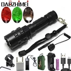 Охотничий фонарь L2, USB, перезаряжаемый, красный, зеленый, белый, светодиодный фонарик для охоты, для разведчика, ультра яркий водонепроницаемый фонарик от 1x18650