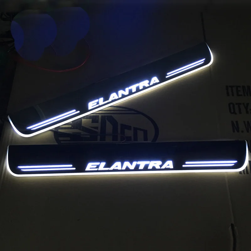 

LED Door Sill Plate Light For Hyundai Elantra 2006 -2015 2016 2017 2018 2019 12V Pedal Lights Pathway Car Scuff Led Lights