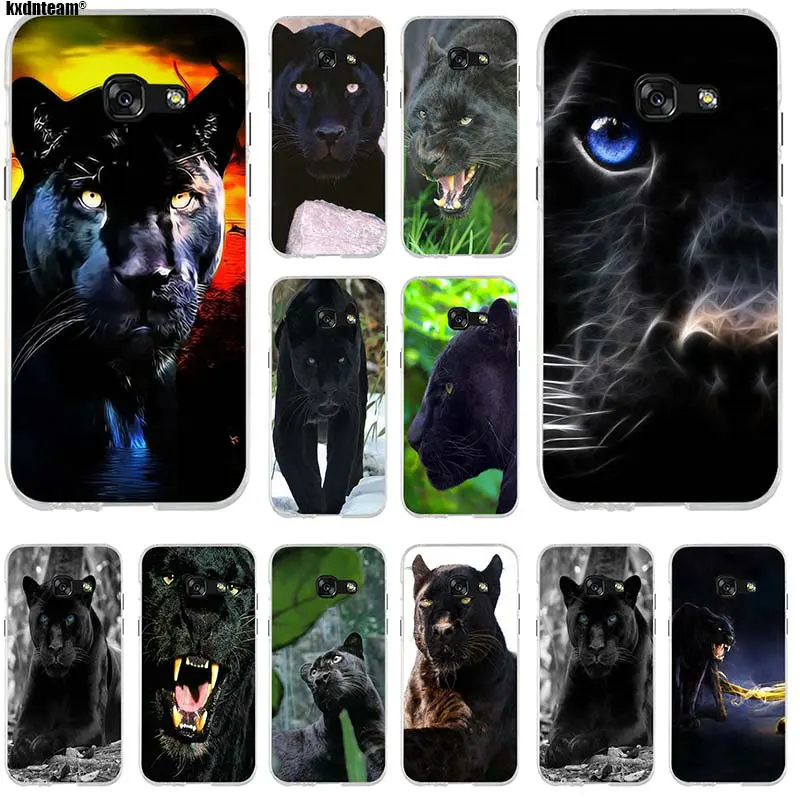 Мягкие прозрачные силиконовые чехлы из ТПУ с черной пантерой для Samsung Galaxy A3 A5 A7 J1 J2