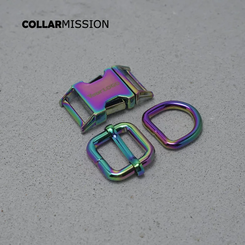 20 шт./лот пряжка с гравировкой 15 мм (металлическая пряжка + Регулируемая пряжка + D-образное кольцо) «сделай сам», кошка, собака, ошейник, тесьма, швейный аксессуар 8 цветов