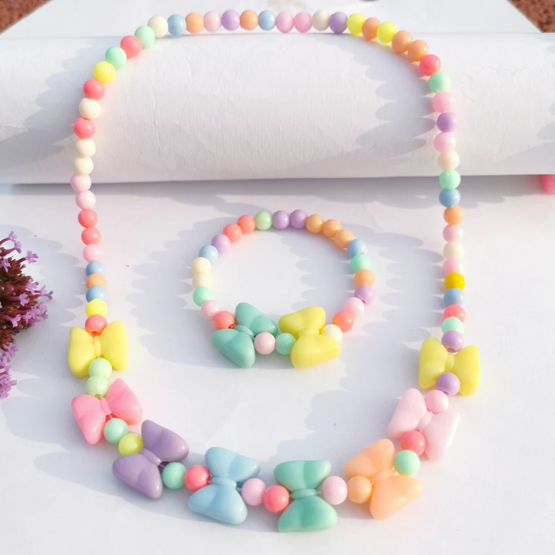 2019 модное ожерелье принцессы набор для детей подарок акриловые браслеты шармы с