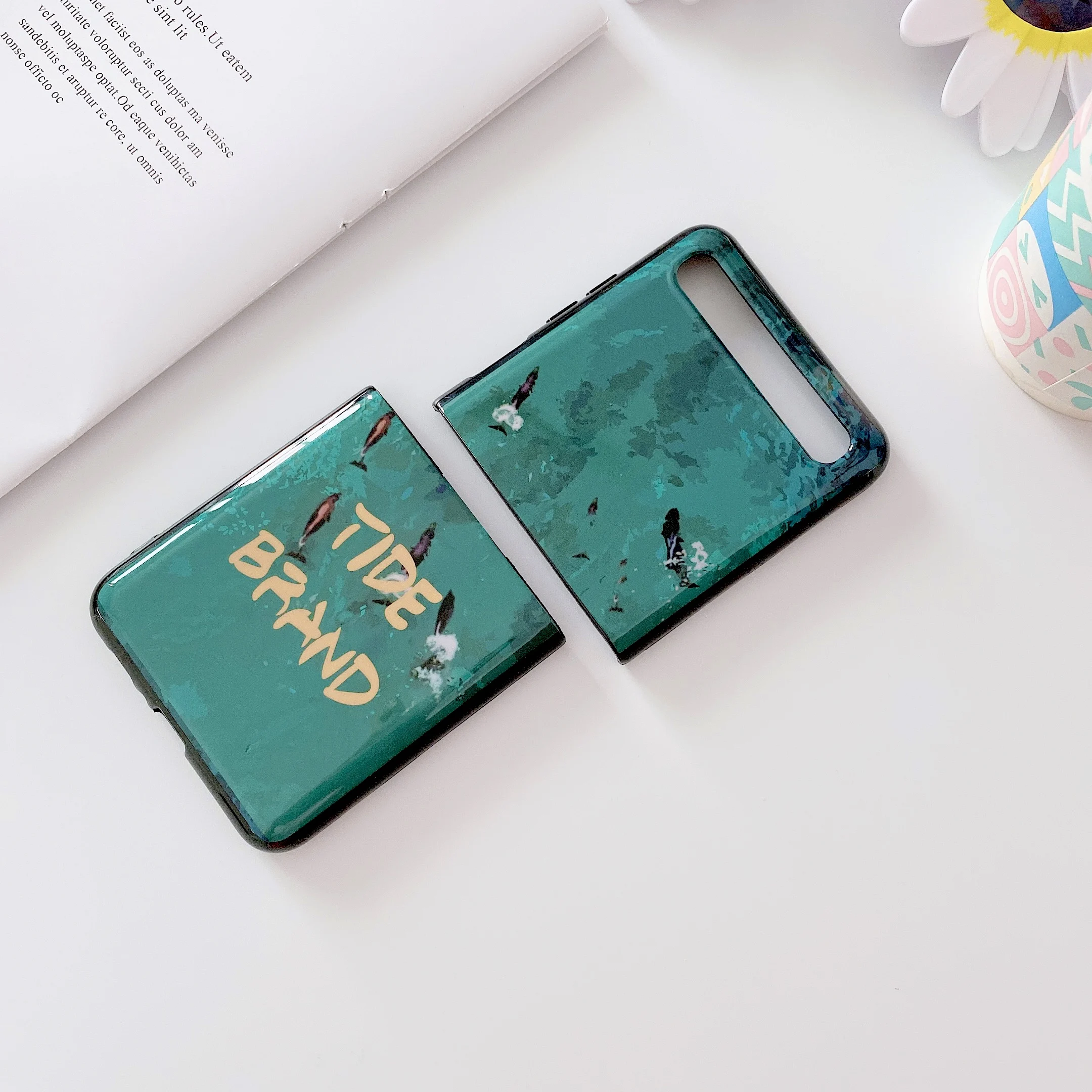 Зеркальный чехол для макияжа Samsung Galaxy Z откидной роскошный силиконовый изумрудно
