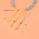 Цепочка-удлинитель из серебра 925 пробы, с силикагелевыми бусинами