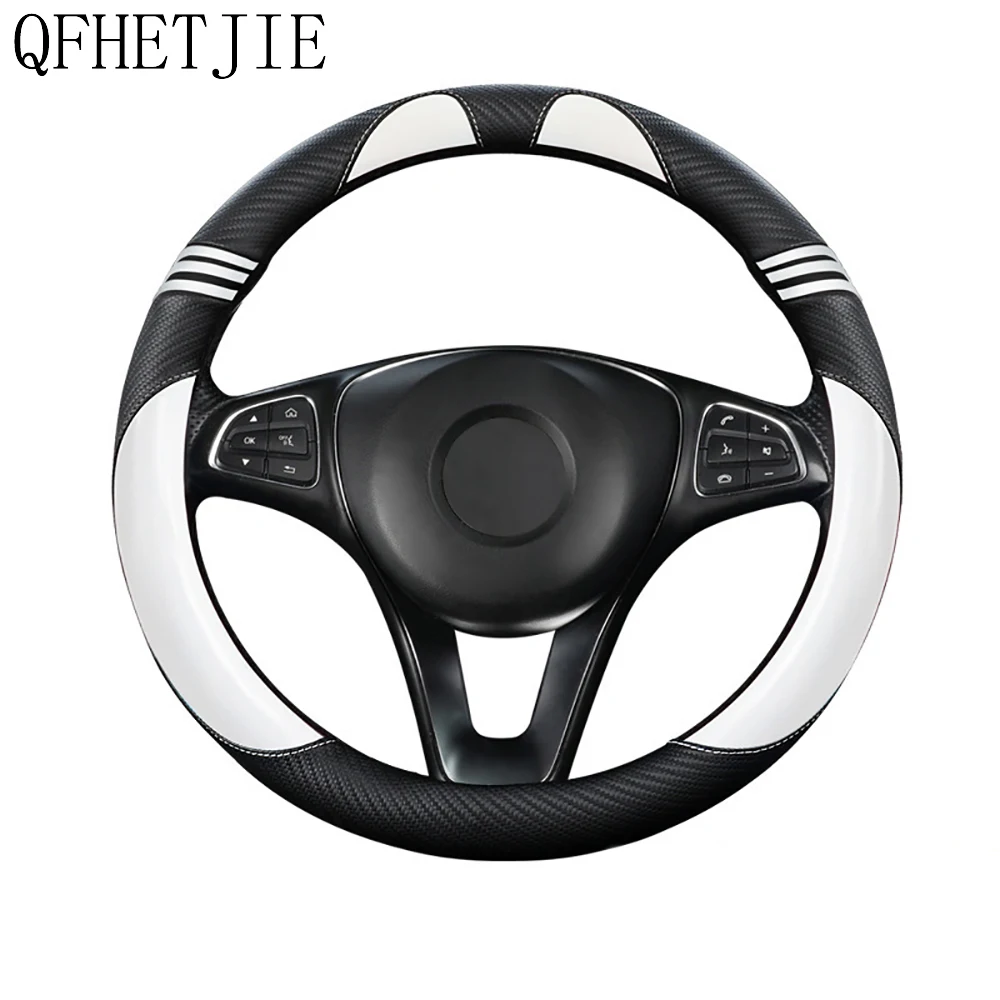 

QFHETJIE Car Steering Wheel Cover Cute Cartoon Four Seasons Universal Comfortable Non-slip Durable Fashionable Stitching Design