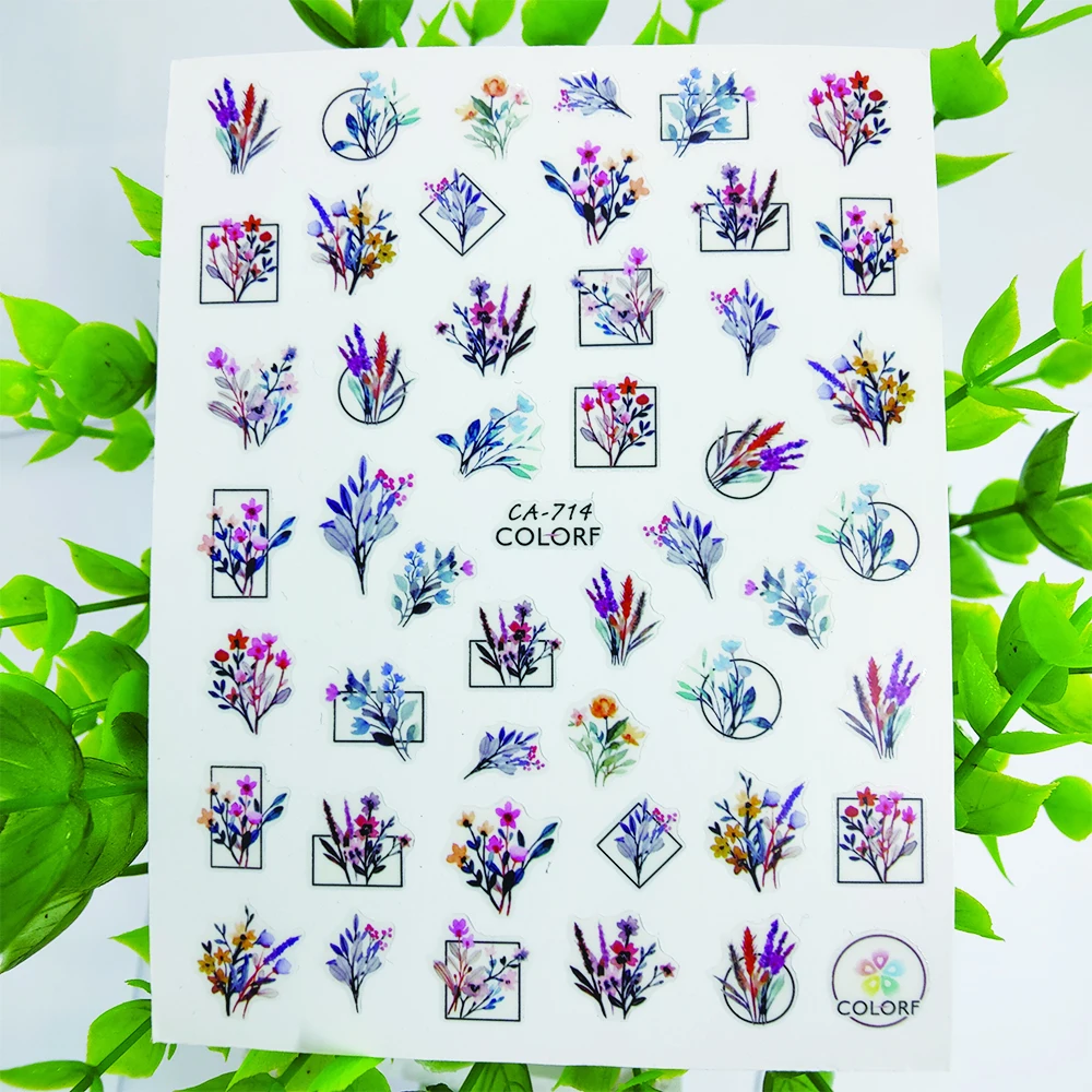 

Новые милые фотообои для ногтей цветочные 3D наклейки для ногтей художественные декоративные слайдеры фольгированный Дизайн Маникюрные на...