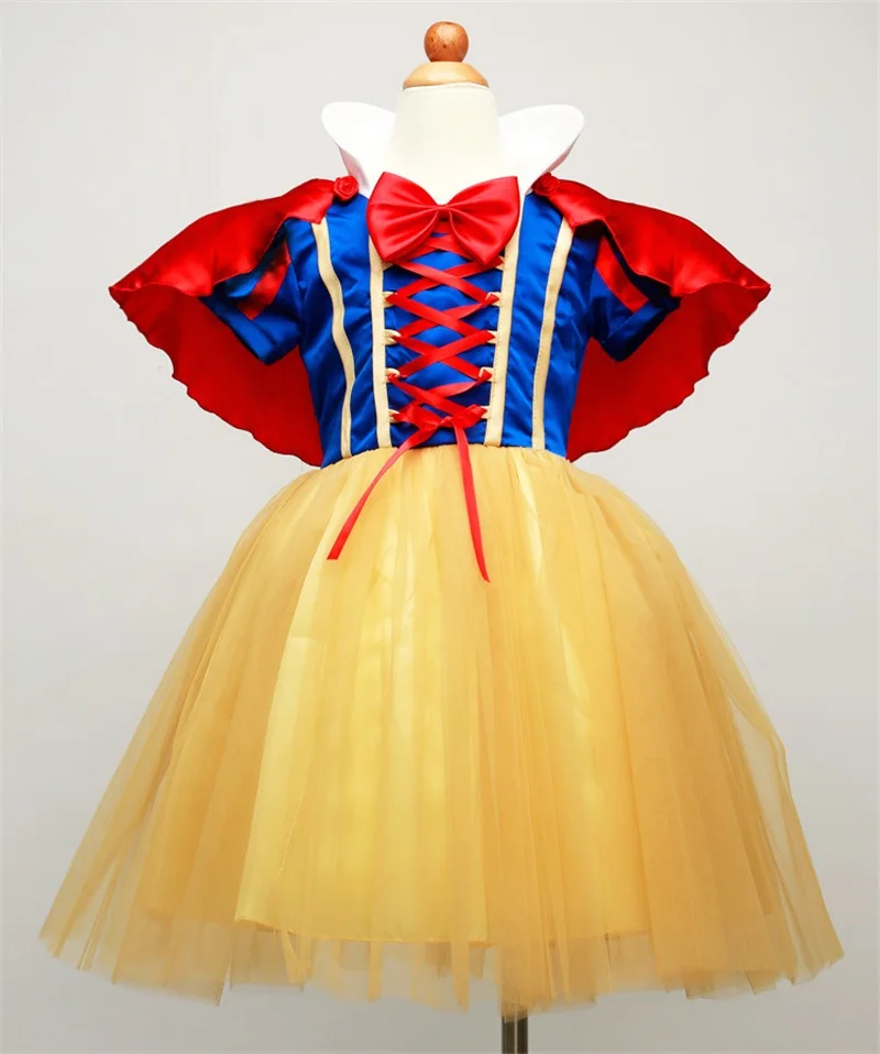 Baby Children 4 Layer Snow White Cosplay Dress Girls Party Princess Child Tulle Girl Tutu Birthday Vestido | Детская одежда и