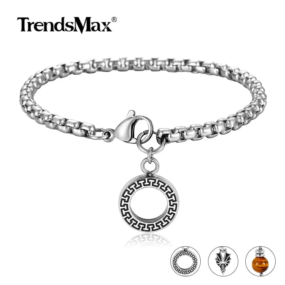 4 мм цепочка из нержавеющей стали с цепочкой в коробке камнем тигрового глаза