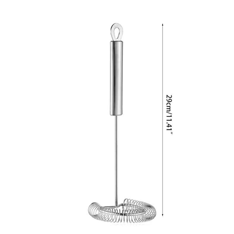 

Egg Whisk Stainless Steel Semi-Automatic Handhold Push-Type Egg Beater, Non-Ele W0YC