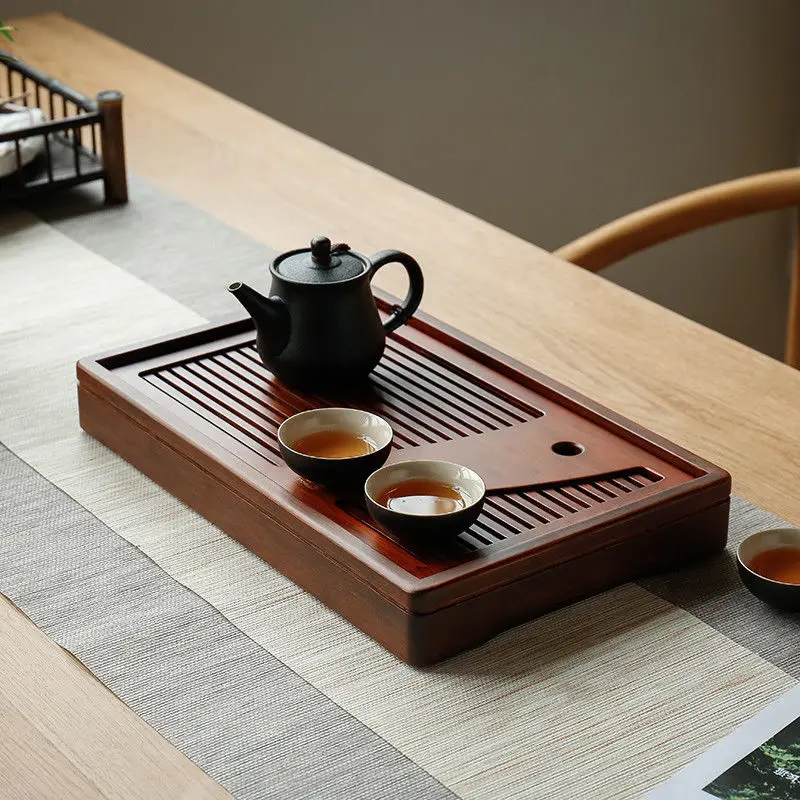 Коричневый с решеткой тяжелый бамбук Китайский Gongfu чайная церемония