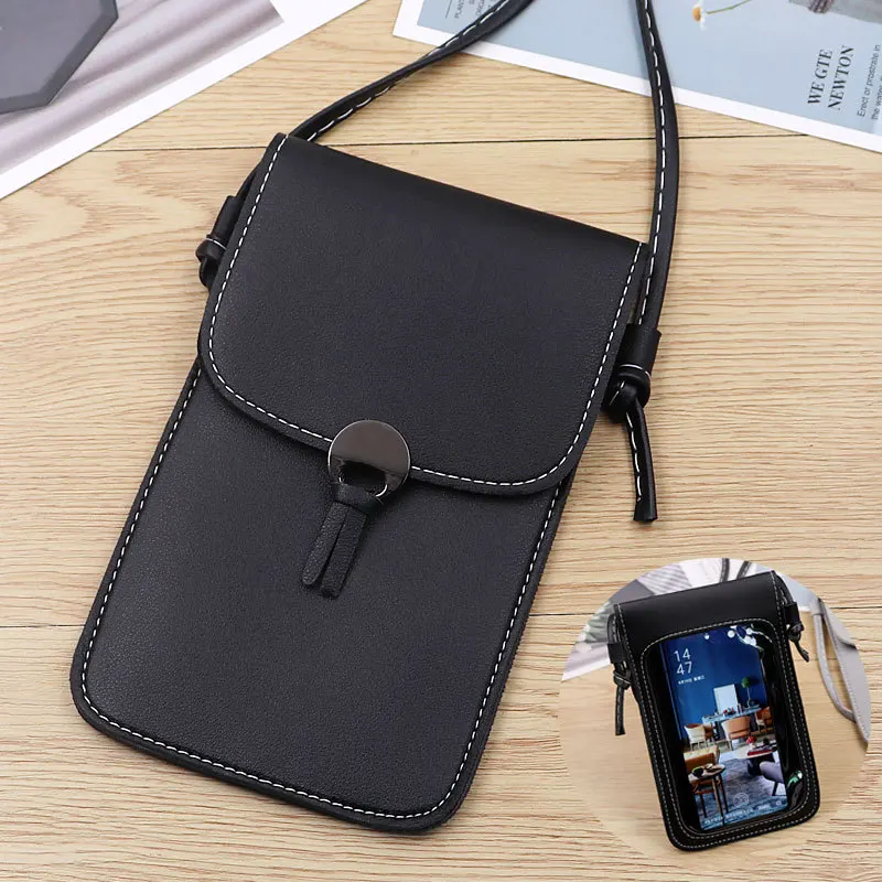 

Female bag 2021 new mobile phone bag female transparent touch screen bag fashion one-shoulder lady messenger bag