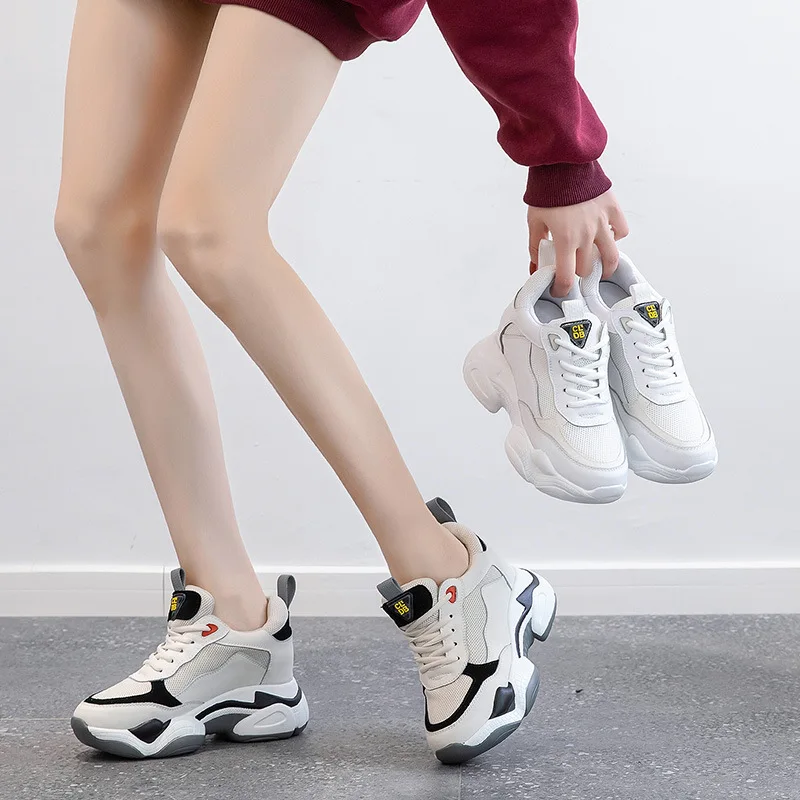 Новинка 2020 модная повседневная женская обувь Новая с увеличенной высотой на