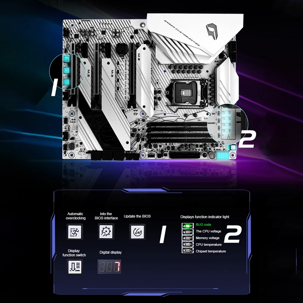 Preise Bunte Motherboard IGame Z590 Vulcan W V20 M.2 SATA NVME SSD 128GB RGB Gaming Motherboard Für 11600K/11700K/11900K