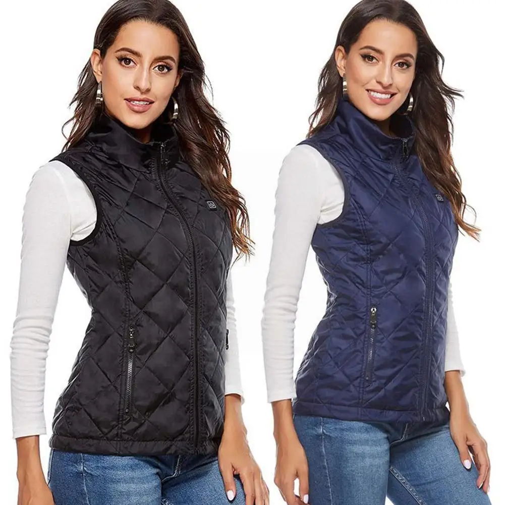 

Женский жилет с подогревом, осенне-зимний хлопковый жилет с Usb, гибкий, с инфракрасным подогревом, женский Электрический костюм, теплый, A9m8