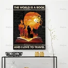 Постер для летних каникул Книга любви и путешествия, Мир-это книга для путешествий, настенные художественные принты, домашний декор, холст, плавающая рамка
