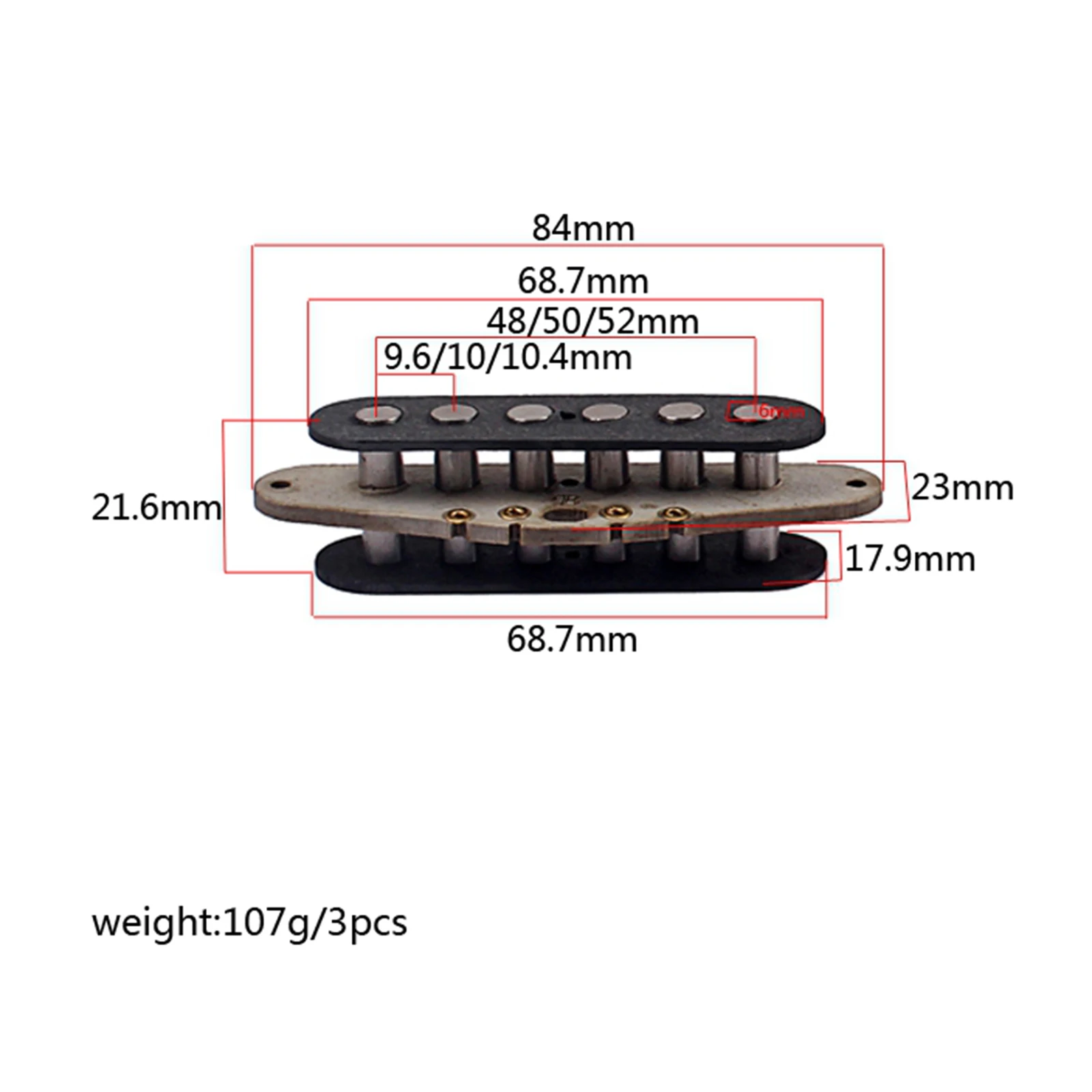 

Alnico 5 Neck Middle Bridge Pickups Accessories Single-Coil Pickups Electric Guitar Electronics for ST Guitar Parts