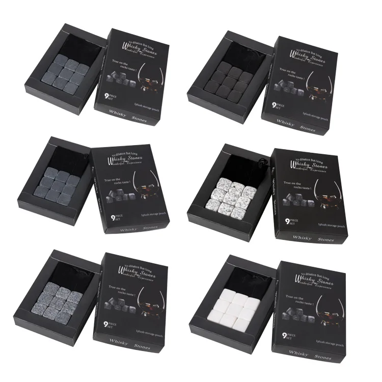 Nordic Whisky Stones Color Box 9 Pieces of Whiskey Ice Wine Stone Cooler In A |
