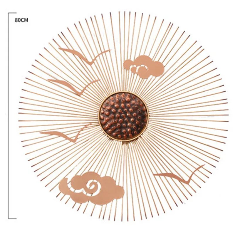 

Chinese Wall Decoration Wrought Iron Pendant Creative Sun Flower Living Room Bedroom Soft Decorations Porch Ornaments M3567