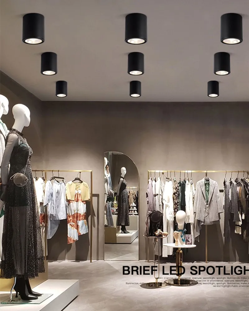 

Dimmable LED downlight COB spotlight AC85-265V 7W 10W12W 15W adjustable angle aluminum surface mounted light indoor lighting