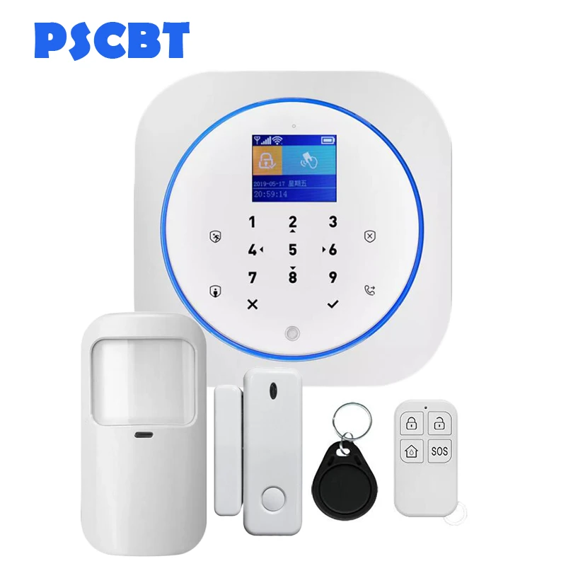Kit 1 PS12 Tuya домашняя охранная Wi-Fi сигнализация GSM SIM карта телефон дозвон приложение дистанционное управление 11 видов языков вор охранная сигнализация - Color: Kit 1