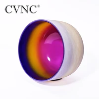 cvnc 8 inch indigo rainbow chakra quartz crystal singing bowl a note third eye chakra 440hz 432hz with free mallet o ring