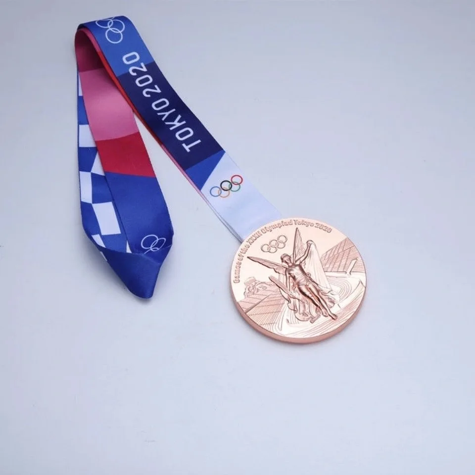 

2020 Athletes Sport medal gold, silver and bronze MEDALS by wearing a ribbon Champion, second runner-up, third runner-up