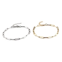 1 piece stainless steel anklet oval bracelet foot chain silver gold plated summer beach trendy ankle women jewelry accessories