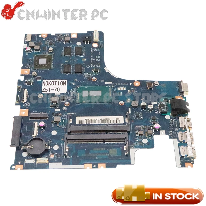 NOKOTION 5B20J23752 5B20J23675 AIWZ0 Z1 LA-C281P For Lenovo Z51-70 Laptop Motherboard i5-5200U CPU R7 M360 2GB | Компьютеры и офис
