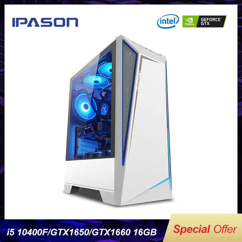 Настольный компьютер IPASON Battlefield S5 i5 10400F/GTX1650S/GTX1660S 16G D4 500G M.2 SSD для Gta5/PUBG/LOL |