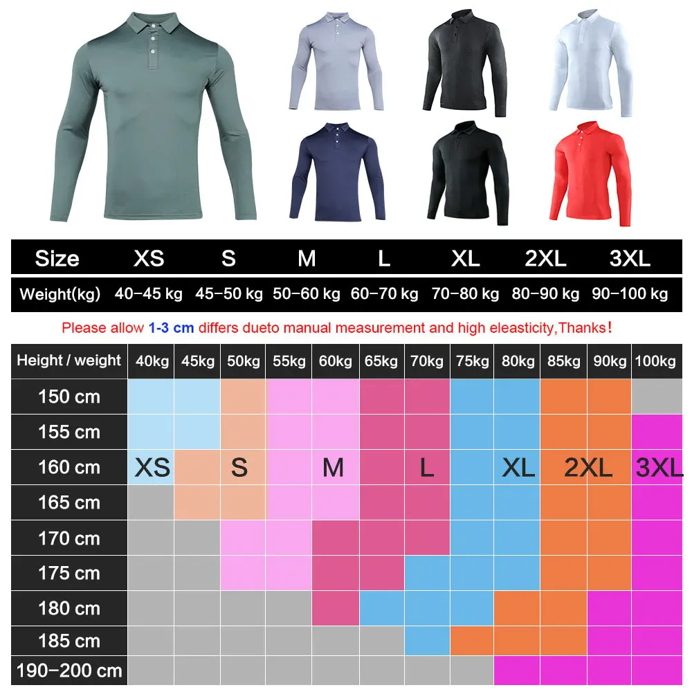 2022 Summer Golf Wear Quick Dry Long Sleeve T Shirt Lapel Breathable Polyester Golf Shirt Outdoor Male Golf Shirt Casual T-Shirt