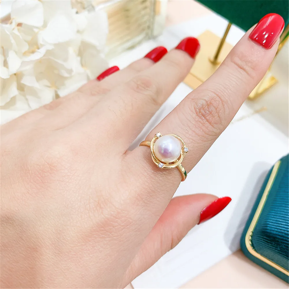 

Fashion Rings Resizable Design Rings Base 925 Sterling Silver Pearl Rings Settings Women DIY Pearl Rings Accessory No Pearl