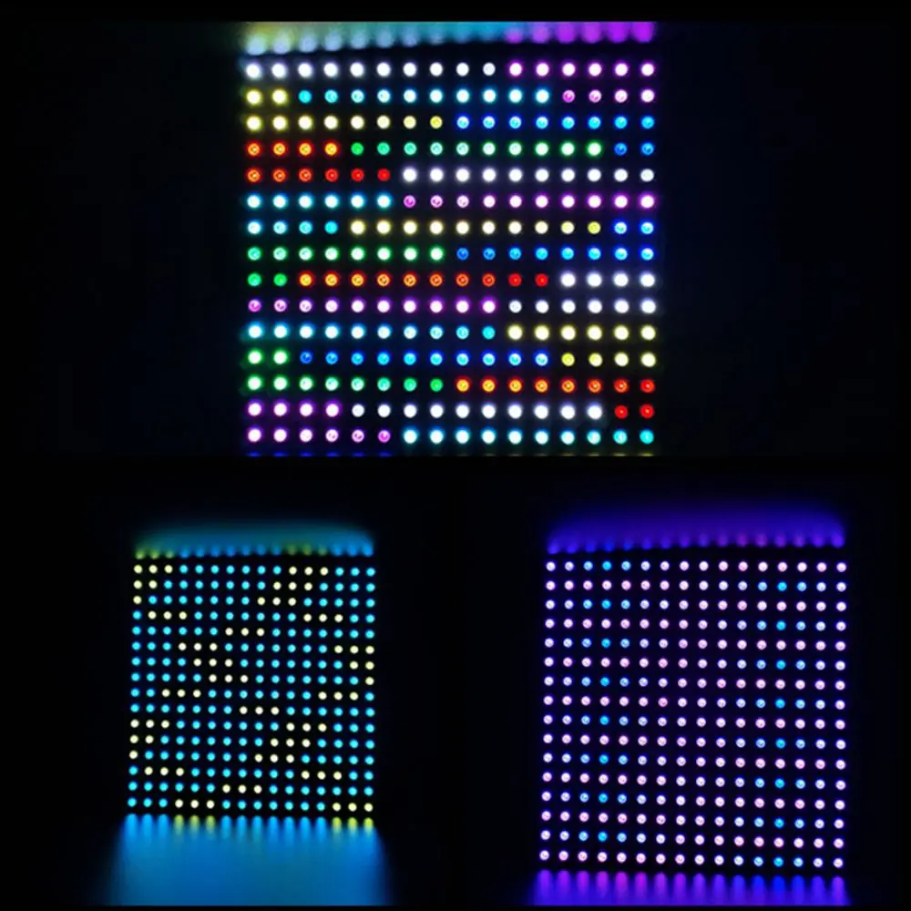 

WS2812B LED Pixel Panel Matrix Screen 5050 RGB SMD Flexible 8x8 16x16 8x32 Module Can De Individually Addressed WS2812 IC DC5V