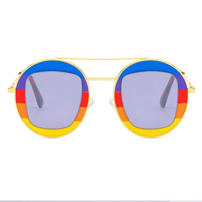 Красочные Круглые Солнцезащитные очки женские 2020 новые роскошные дизайнерские