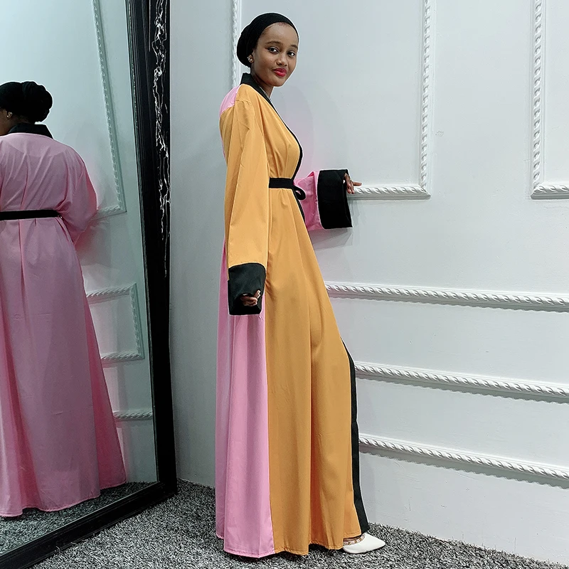 Женское кимоно контрастной расцветки Siskakia в арабском стиле для Ближнего