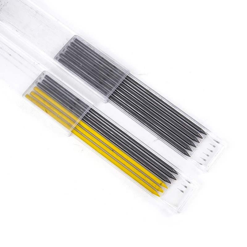 Solid Carpenter Pencil Set With 7 Refill Leads Built-in Sharpener Deep Hole Mechanical Marker Marking Pen Tool Sets | Канцтовары для