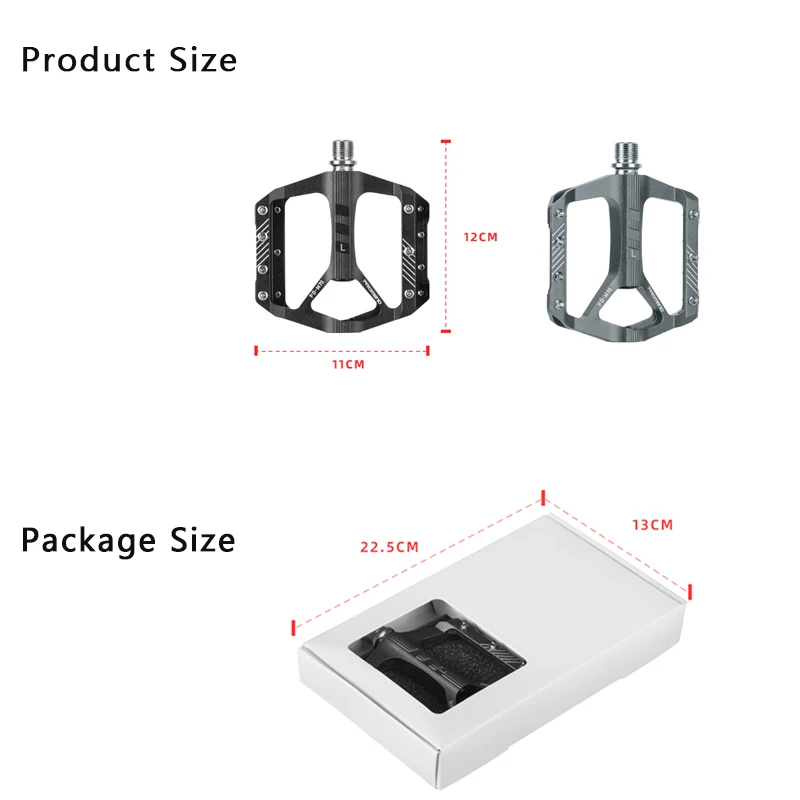 

PROMEND Ultralight Aluminum Alloy Bike Pedal 3 Bearings High Strength Durable 14 Anti-Slip Nails Bicycle Accessories