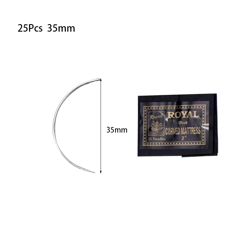 25Pcs 35mm LMDZ 25 шт. C Тип изогнутый Матрас швейные иглы ручные домашние ремонт швейные иглы 25 шт. C Тип иглы - Цвет: 25Pcs 35mm