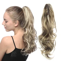 synthetic long wavy hair piece pony tail extension claw voluminous curly ponytails black brown blonde