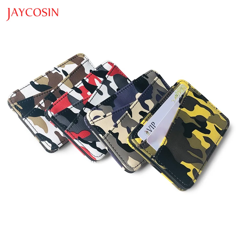 Модный Камуфляжный маленький держатель для карт Jaycosin кожаный банковских мужской
