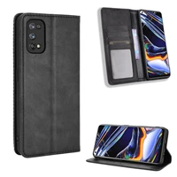 suitable for oppo realme 7 pro anti drop magnetic card mobile phone case clamshell leather retro luxury wallet case
