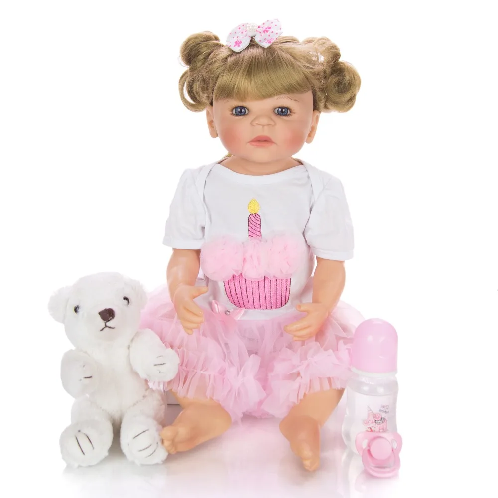 

Reborn Dolls 56 cm beautiful princess Toddler Realistic Lifelike blonde Girl Baby Doll Birthday gift for Children new Easter toy