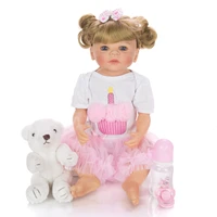 reborn dolls 56 cm beautiful princess toddler realistic lifelike blonde girl baby doll birthday gift for children new easter toy
